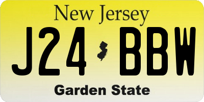 NJ license plate J24BBW