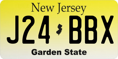 NJ license plate J24BBX