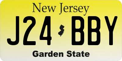 NJ license plate J24BBY