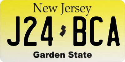 NJ license plate J24BCA