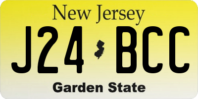 NJ license plate J24BCC