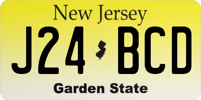 NJ license plate J24BCD