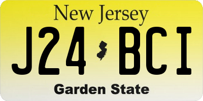 NJ license plate J24BCI