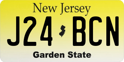 NJ license plate J24BCN