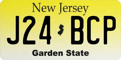 NJ license plate J24BCP