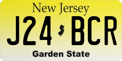 NJ license plate J24BCR