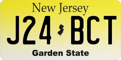NJ license plate J24BCT