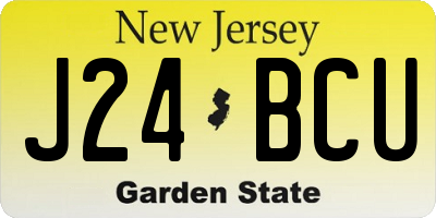 NJ license plate J24BCU