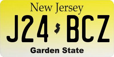 NJ license plate J24BCZ