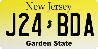 NJ license plate J24BDA