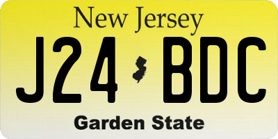 NJ license plate J24BDC