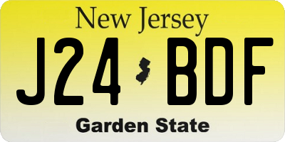 NJ license plate J24BDF