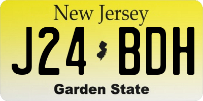 NJ license plate J24BDH