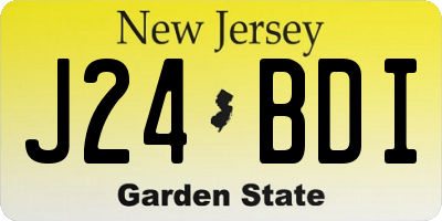 NJ license plate J24BDI