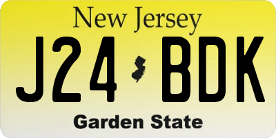 NJ license plate J24BDK