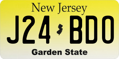 NJ license plate J24BDO