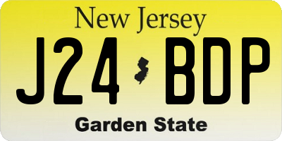 NJ license plate J24BDP
