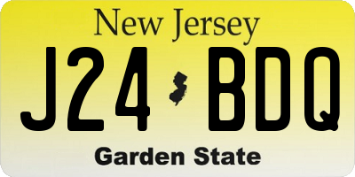 NJ license plate J24BDQ