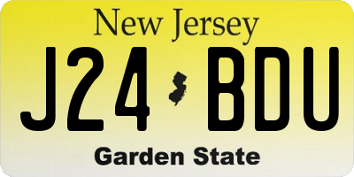 NJ license plate J24BDU