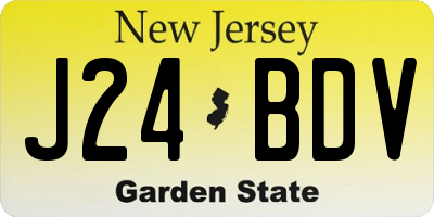 NJ license plate J24BDV