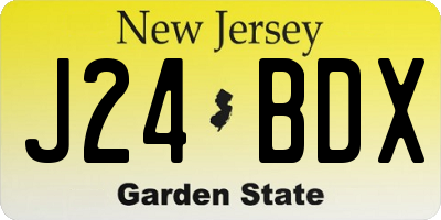 NJ license plate J24BDX