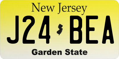 NJ license plate J24BEA