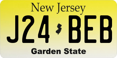 NJ license plate J24BEB