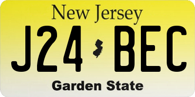 NJ license plate J24BEC