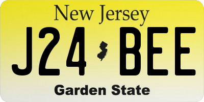 NJ license plate J24BEE