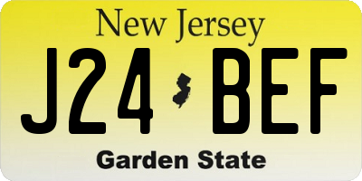 NJ license plate J24BEF