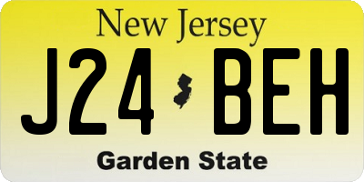 NJ license plate J24BEH