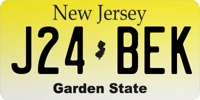 NJ license plate J24BEK