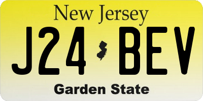 NJ license plate J24BEV