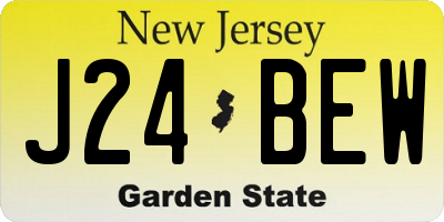 NJ license plate J24BEW