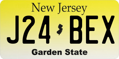 NJ license plate J24BEX