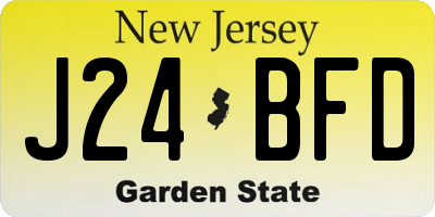 NJ license plate J24BFD