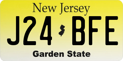 NJ license plate J24BFE