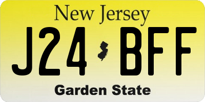 NJ license plate J24BFF