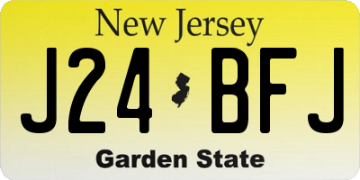 NJ license plate J24BFJ