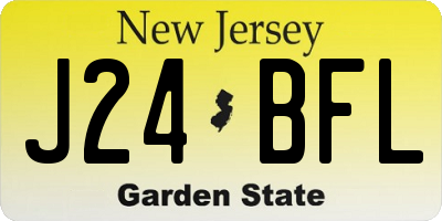 NJ license plate J24BFL