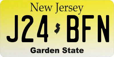 NJ license plate J24BFN