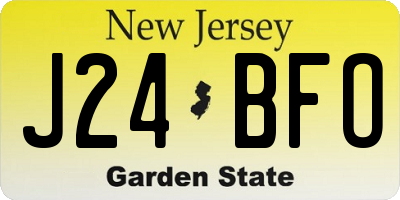 NJ license plate J24BFO