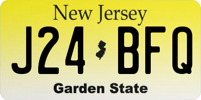 NJ license plate J24BFQ