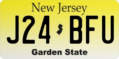 NJ license plate J24BFU