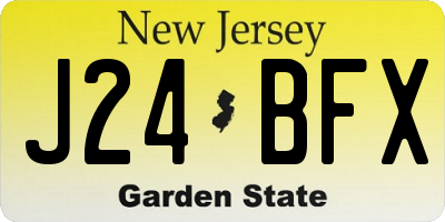 NJ license plate J24BFX