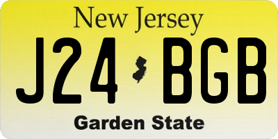 NJ license plate J24BGB