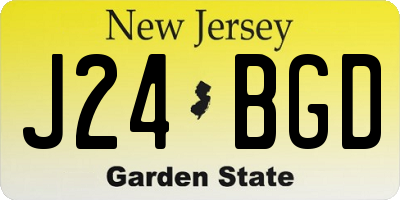 NJ license plate J24BGD