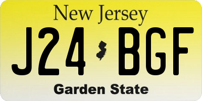 NJ license plate J24BGF
