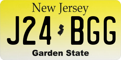 NJ license plate J24BGG
