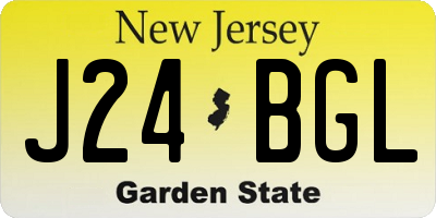 NJ license plate J24BGL